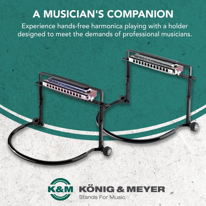 KM K&M Konig & Meyer 16416.000.55 Harmonica Holder | Industry Standard | Hands Free Harp Neck Brace | Sturdy Adjustable Frame | Professional Grade for all Musicians | German Made | Black - Image 4